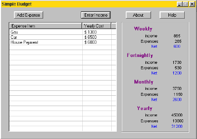 Simple Budget Screenshot